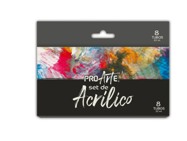 ACRILICOS PROARTE  8 TUBOS/COL. 22 ML