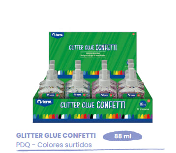 GLITTER GLUE CONFETTI 88 ML PDQ TORRE