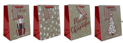 BOLSA REGALO NAVIDAD MEDIANA 18X23X10 CM