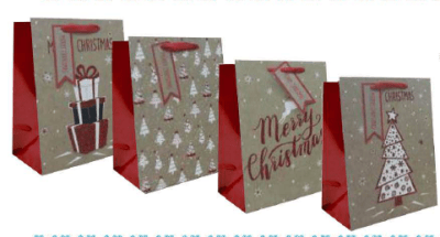 BOLSA REGALO NAVIDAD GRANDE 26X32X12 CM DISEÑO 1