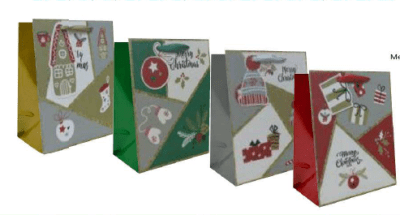 BOLSA REGALO NAVIDAD GRANDE 28X28X10 DISEÑO 2