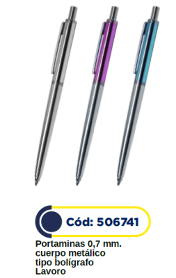 PORTAMINAS METÁLICO EJECUTIVO 0,7MM COLORES SURTIDOS