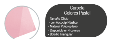 CARPETA C/ACCOCLIP BOLS.TRIANGULAR OF.VERDE PASTEL LAVORO