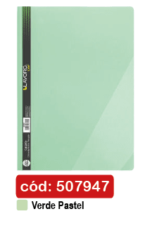CARPETA C/ACCOCLIP BOLS.TRIANGULAR OF.VERDE PASTEL LAVORO