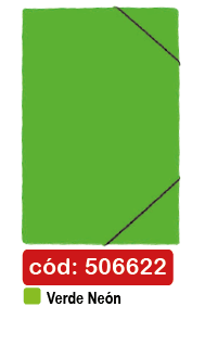 CARPETA C/ELASTICO ESTANDAR OF.CART. VERDE NEON LAVORO