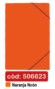 CARPETA C/ELASTICO ESTANDAR OF.CART. NARANJA NEON LAVORO