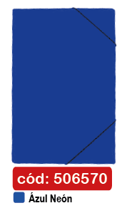 CARPETA C/ELASTICO ESTANDAR OF.CART.AZUL NEON LAVORO