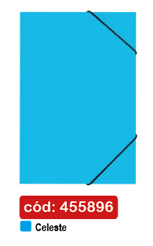 CARPETA C/ELASTICO ESTANDAR OF.CART.CELESTE FULTONS