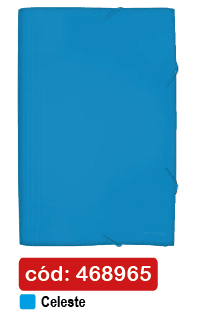 CARPETA C/FUELLE OF C/ELAST 13 DIV CELESTE LAVORO