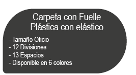 CARPETA C/FUELLE OF  C/ELAST 13 DIV GRIS LAVORO