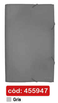 CARPETA C/FUELLE OF  C/ELAST 13 DIV GRIS LAVORO