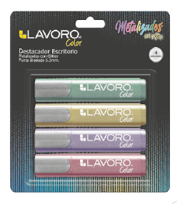 DESTACADOR ESCRITORIO BLISTER 4COL METAL