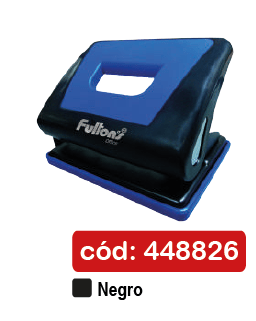 PERFORADORA MEDIANA PLAST/METAL 2PERF NEGRA B/ PLAST FULTONS