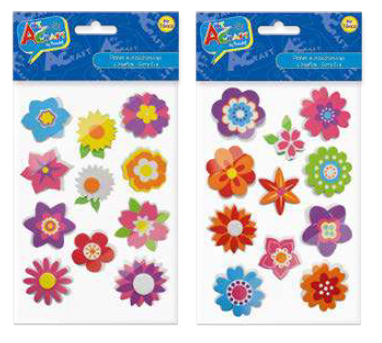 FIG FLORES GOMA EVA 12 PCS 2 SURT