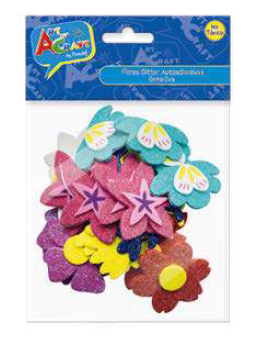 FIG FLORES GOMA EVA GLITTER 25 PCS