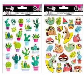 STICKER SCRAPBOOK INFANTIL CACTUS Y PEREZOSO 20 PCS APROX