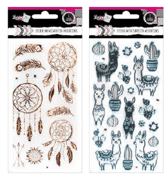 STICKERS SCRAPBOOK METALIZADO C/APLICACIONES 2 SURTIDOS