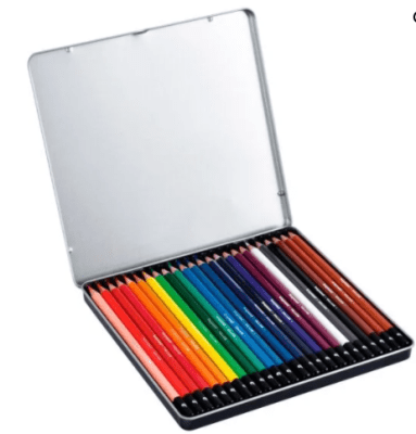 Lápices Hexagonales 24 Colores en Caja Metálica BTS-B