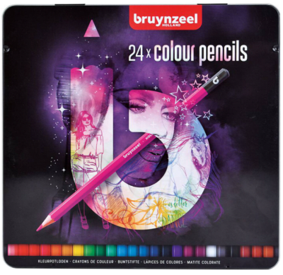 Lápices Hexagonales 24 Colores en Caja Metálica BTS-P