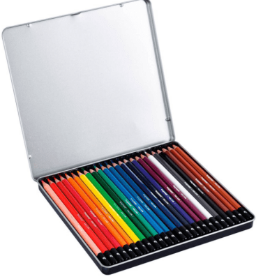 Lápices Hexagonales 24 Colores en Caja Metálica BTS-P