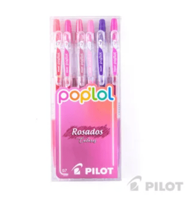 Set Lápiz Gel POPLOL 0.7 Rosados 6u PILOT