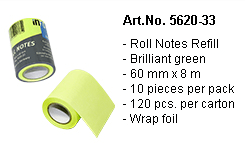 NOTA ADHESIVA ROLLO VERDE 60mm x 8mt INFO