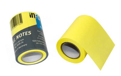 NOTA ADHESIVA ROLLO AMARILLO 60mm x 8mt INFO