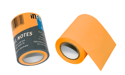 NOTA ADHESIVA ROLLO NARANJO 60mm x 8mt INFO