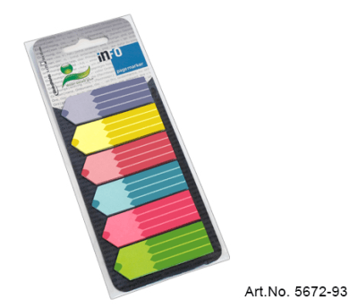 MARCADOR PAPEL LAPICES 25x6 COLORES 18x55mm INFO