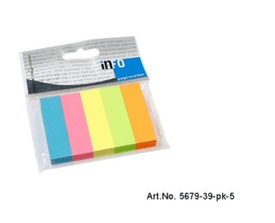 MARCADOR PAPEL 100x5 COLORES 15x50mm INFO