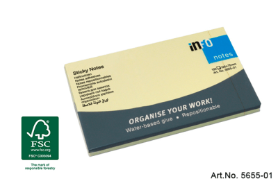 NOTAS ADHESIVAS 100hj AMARILLO 125x75mm INFO