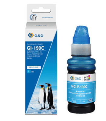 TINTA G&G BT70ML. CYAN PREMIUN (CANON GI190)