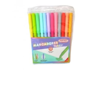 EST. 12 MARCADORES ARTEL PASTEL 12 COL