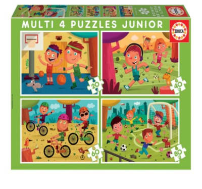 PUZZLE INFANTIL 20+40+60+80 PCS 4+ DEPORTES