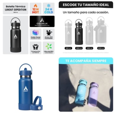 Botella Expedition 1000 ml Cromo