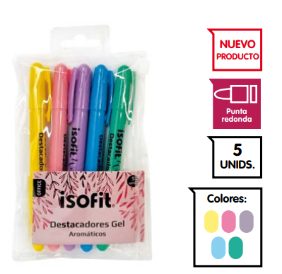 DESTACADOR GEL AROMA ISOFIT-DSG/W 5 UNI 