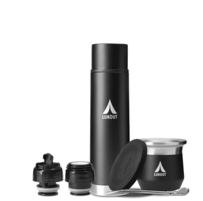 Kit Termo Bala 750 ml + Mate 170 ml Negro