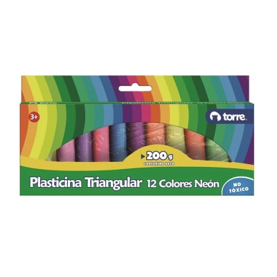 PLASTICINA TRIANGULAR NEON 12 UNI TORRE