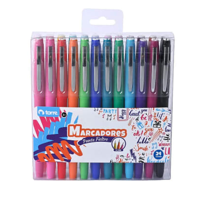 MARCADORES PTA FIELT. 0,7MM 24 COL TORRE
