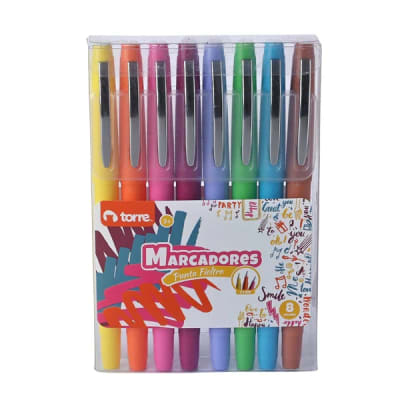MARCADORES PTA FIELT. 0,7MM 8 COL TORRE