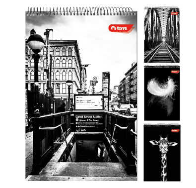 CROQ.LIM.PAD 21X32 BLACK&WHITE 80H TORRE SURTIDO