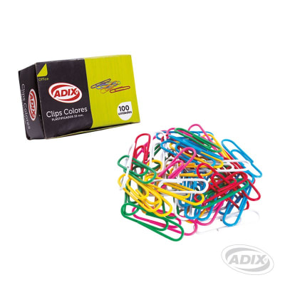 Clip Metal 33mm Plastificado 100u (013) ADIX