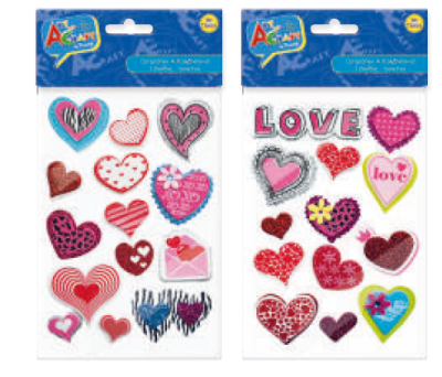 FIG CORAZONES GOMA EVA 14 PCS 2 SURT