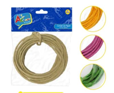 CORDEL DE PAPEL 0.5CMS COL SURTIDOS 5 MTS ART & CRAF (COLOR AZAR)