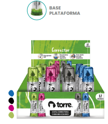 CINTA CORRECTORA 5MM MIX COLORES TORRE
