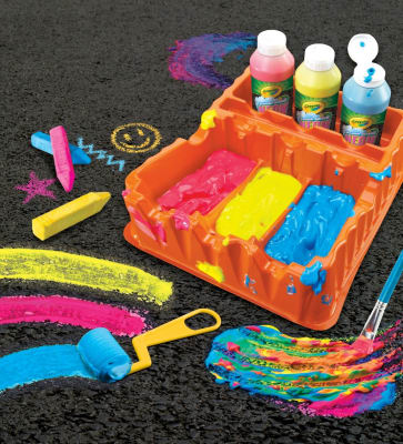 SET PINTURA TIZA NEON PISO CRAYOLA