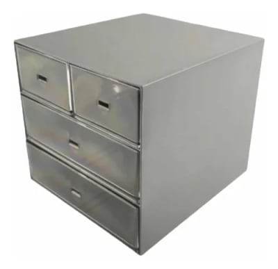 ORGANIZA.ESCRITORIO CAJONES 15X15X17 CM GRIS/BC