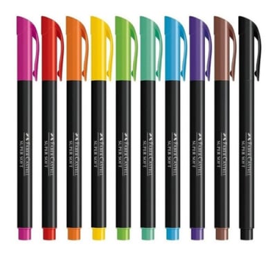 Marcadores Supersoft punta pincel estuche carton x10 