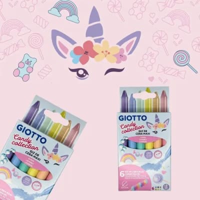 GIOTTO CRAYÓN DE CERA CANDY COLLECTION 6 COLORES