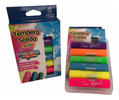 TEMPERA PROARTE SOLIDA  6 COLORES NEON